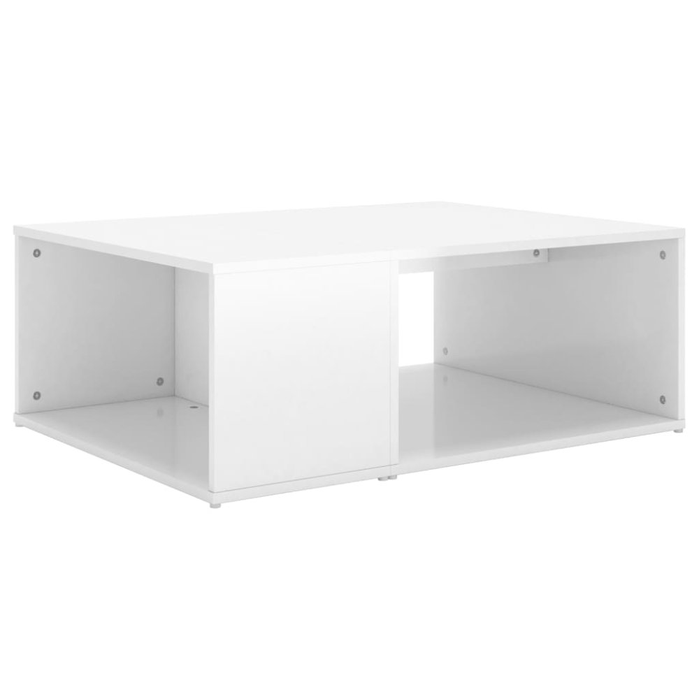 Vidaxl Konferenčný stolík lesklý biely 90x67x33 cm drevotrieska